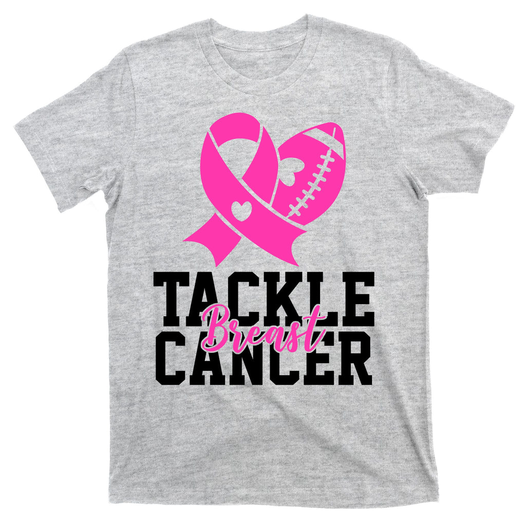 Tackle Breast Cancer Ribbon Football T-Shirt
