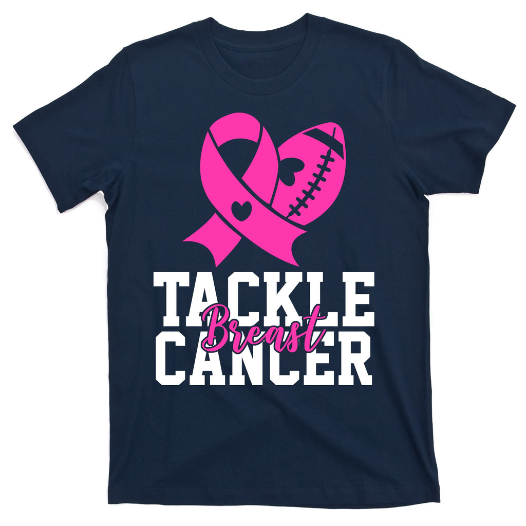 Tackle Breast Cancer Ribbon Football T-Shirt