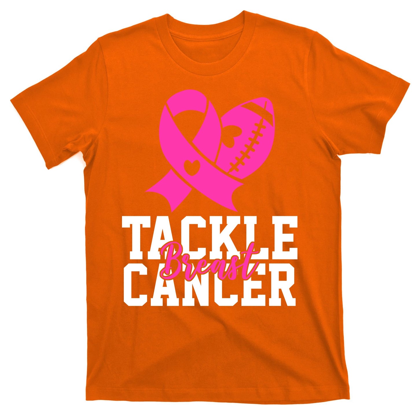 Tackle Breast Cancer Ribbon Football T-Shirt