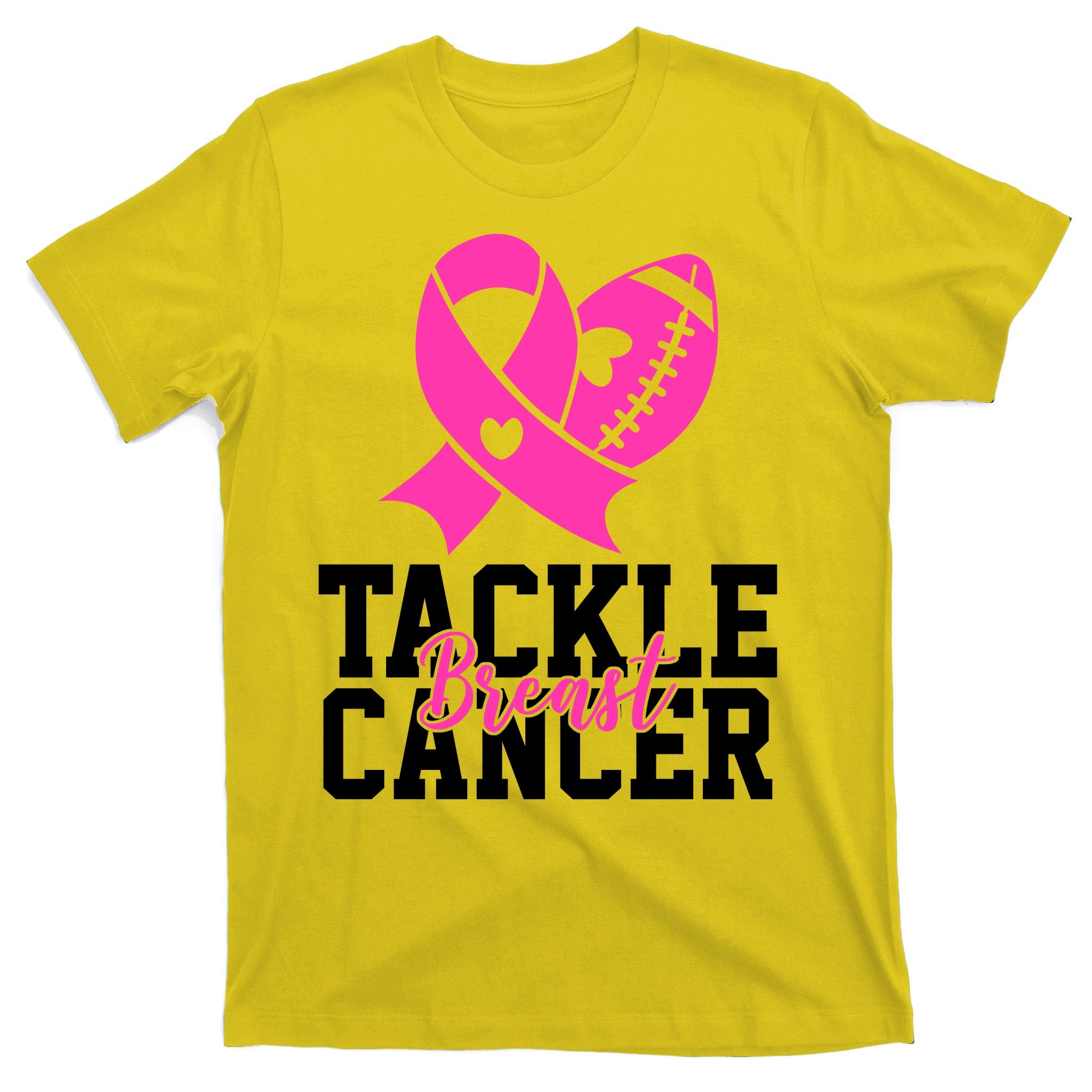 Tackle Breast Cancer Ribbon Football T-Shirt