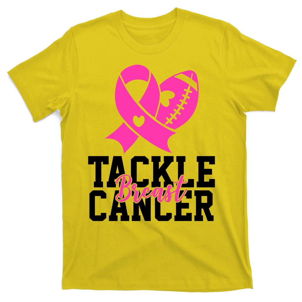 Tackle Breast Cancer Ribbon Football T-Shirt