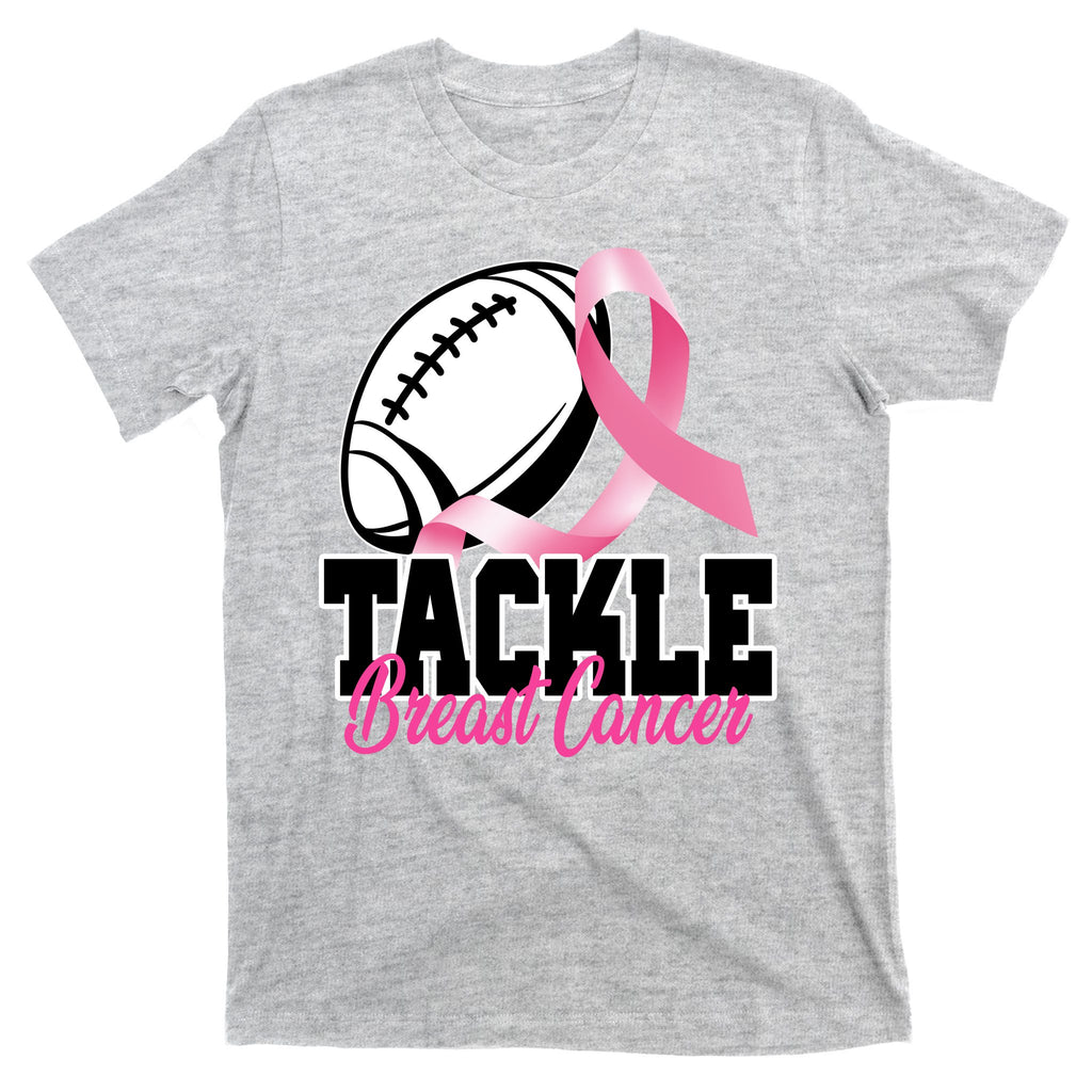 Tackle Breast Cancer Ribbon Football T-Shirt