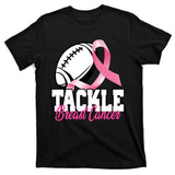 Tackle Breast Cancer Ribbon Football T-Shirt