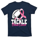 Tackle Breast Cancer Ribbon Football T-Shirt