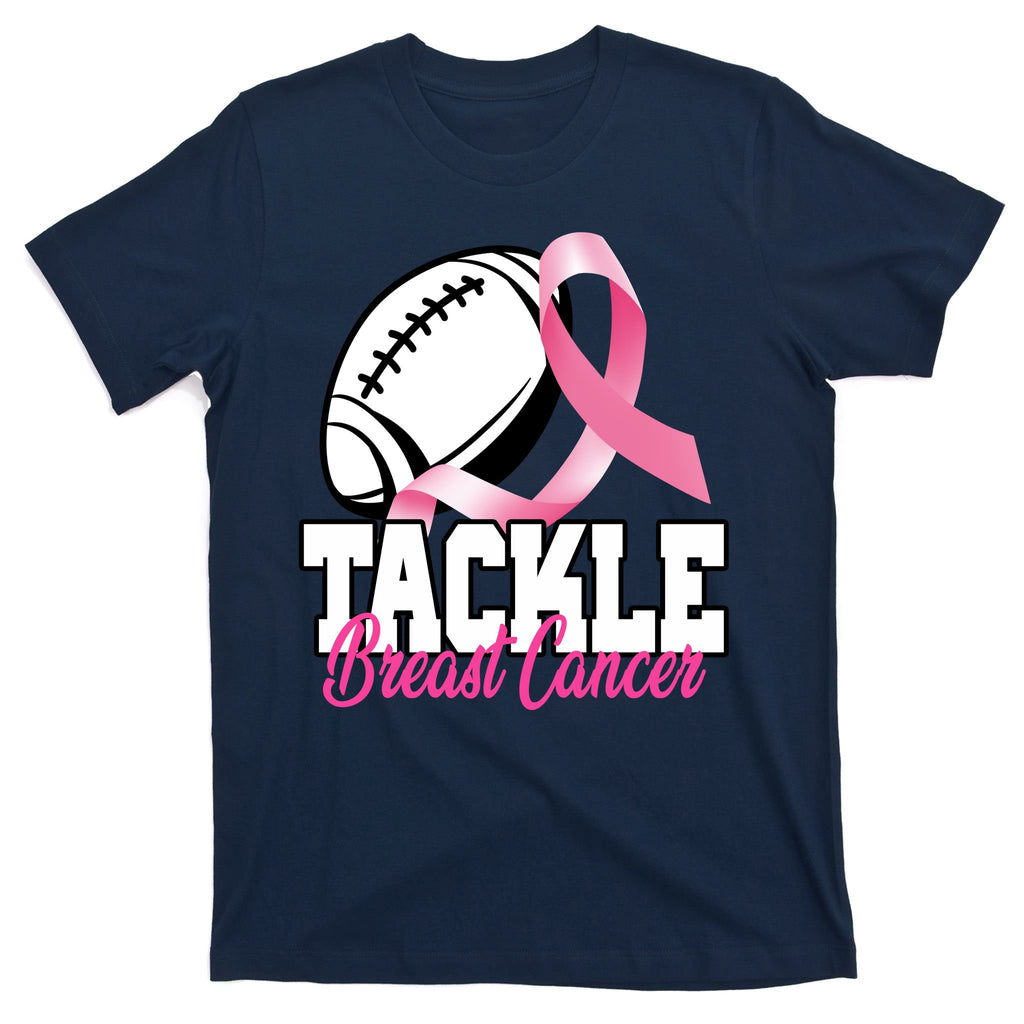 Tackle Breast Cancer Ribbon Football T-Shirt