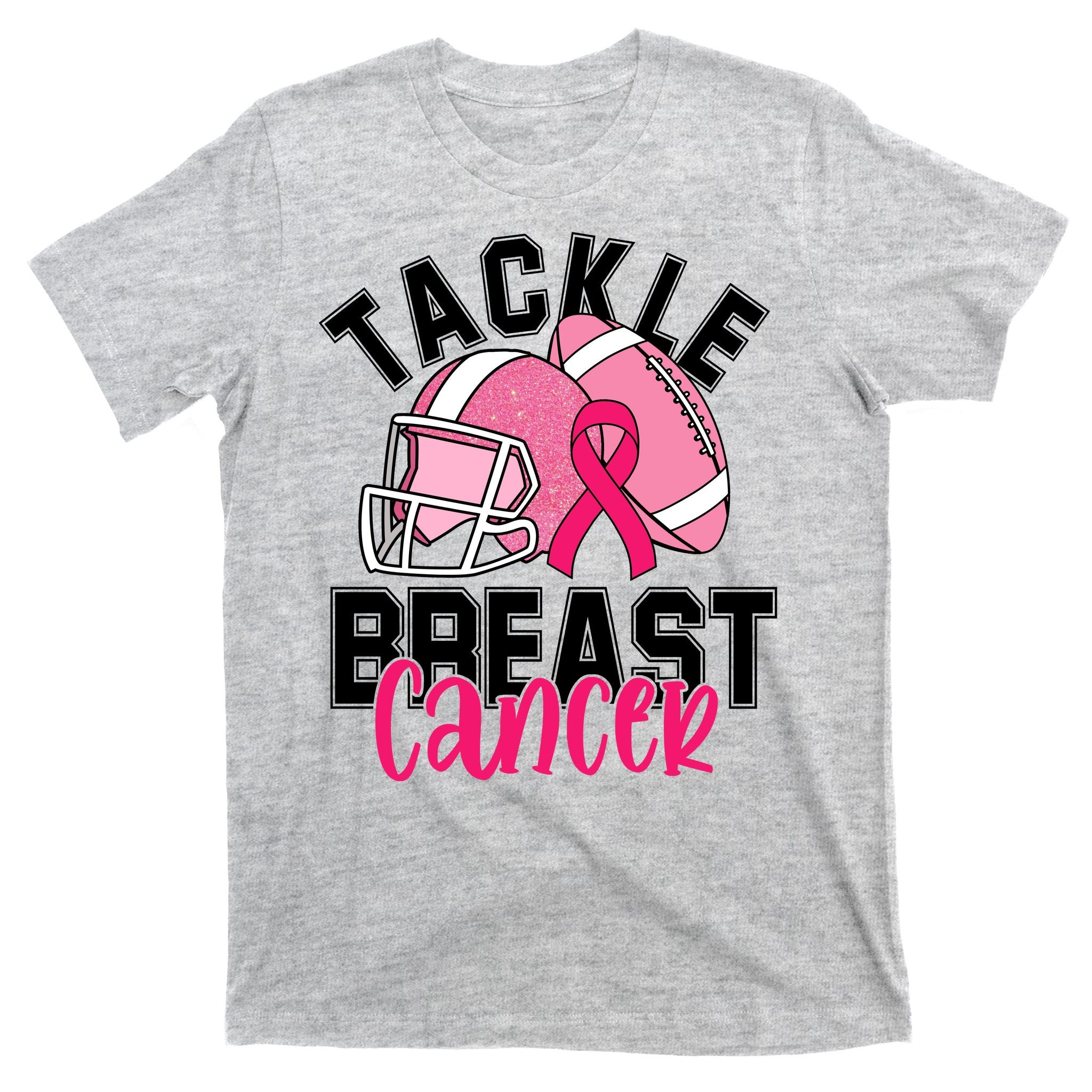 Tackle Breast Cancer Football Ribbon Awareness T-Shirt