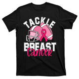 Tackle Breast Cancer Football Ribbon Awareness T-Shirt