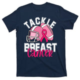 Tackle Breast Cancer Football Ribbon Awareness T-Shirt