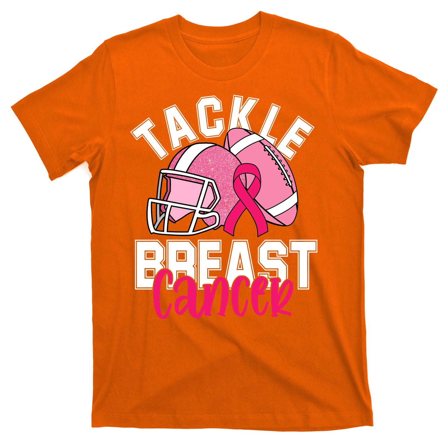 Tackle Breast Cancer Football Ribbon Awareness T-Shirt