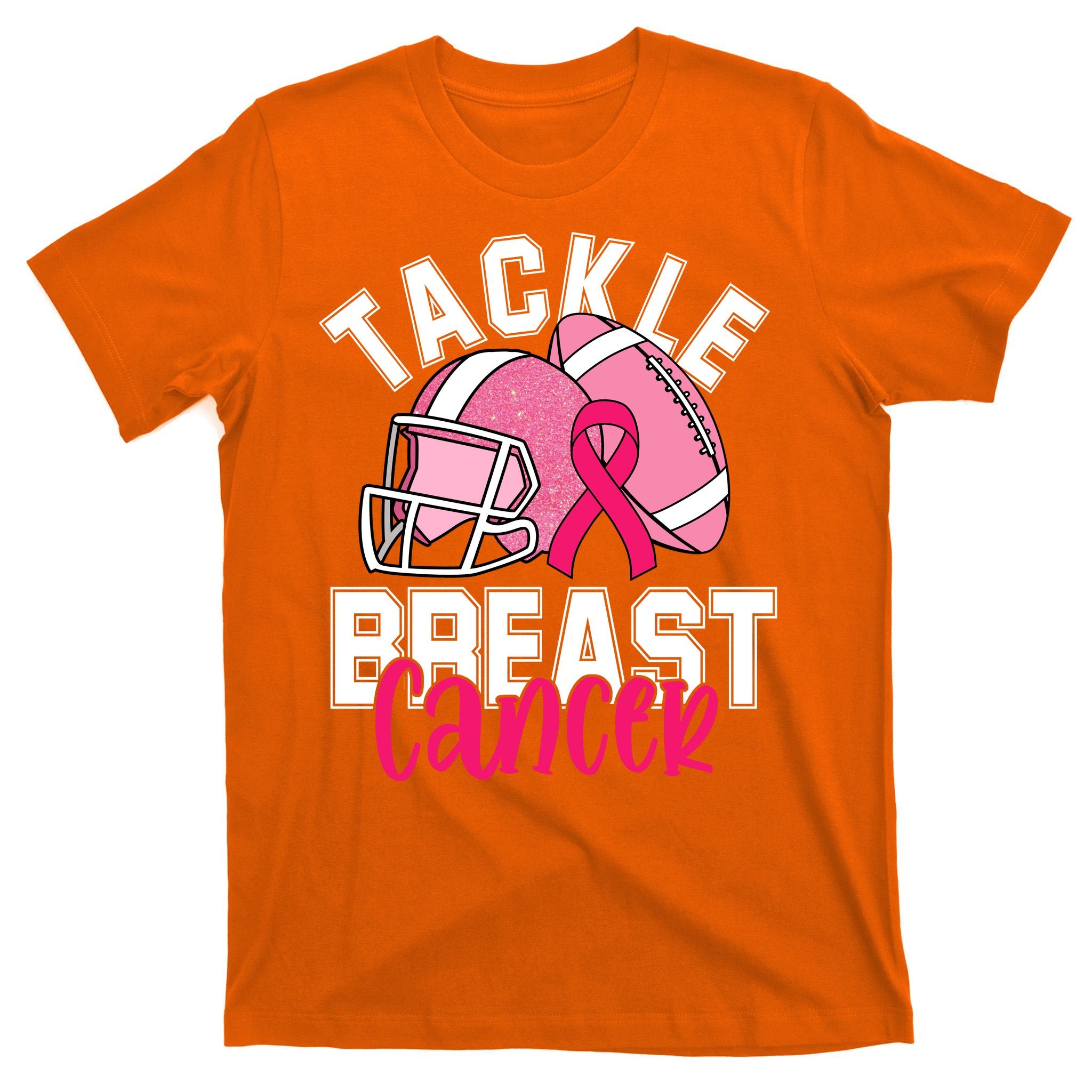 Tackle Breast Cancer Football Ribbon Awareness T-Shirt