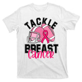 Tackle Breast Cancer Football Ribbon Awareness T-Shirt