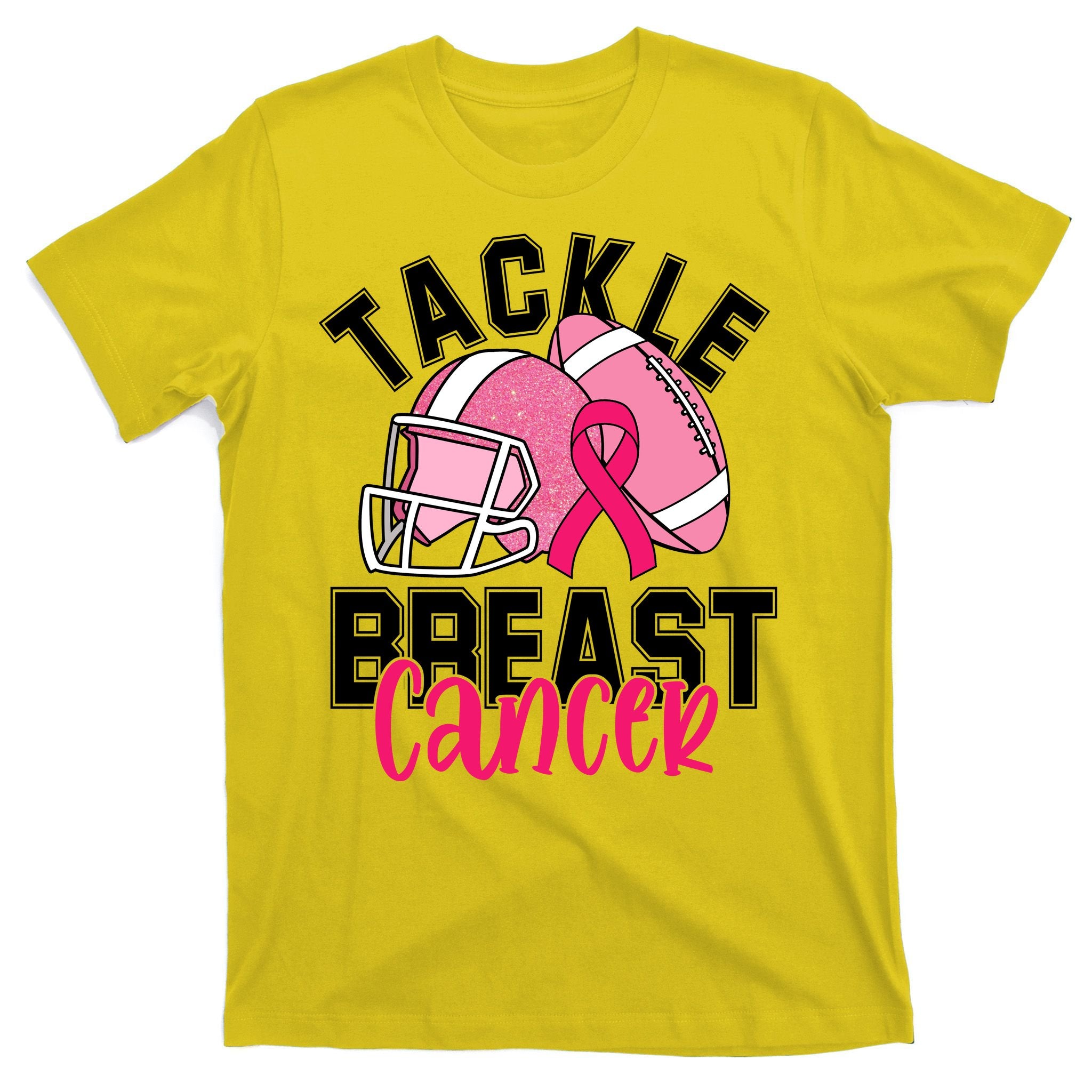 Tackle Breast Cancer Football Ribbon Awareness T-Shirt