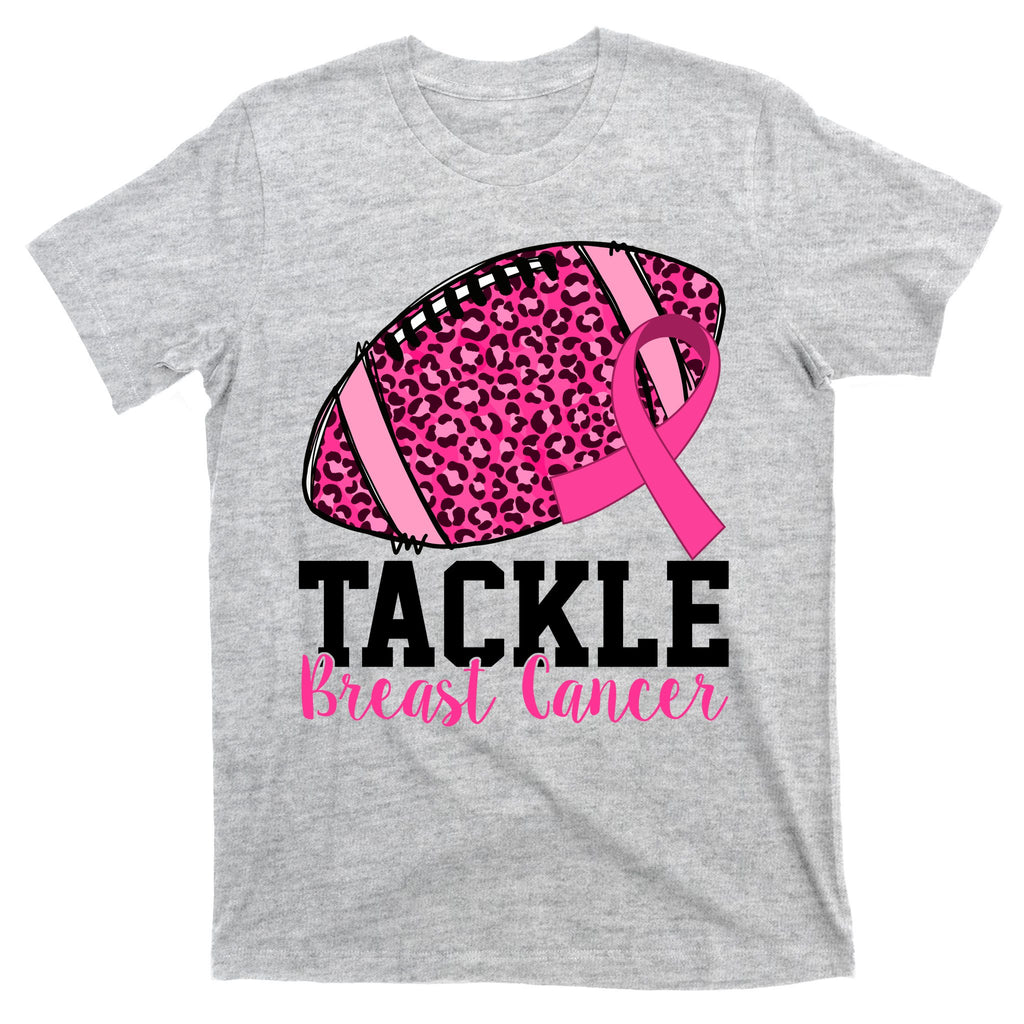 Tackle Breast Cancer Football Ribbon Awareness T-Shirt