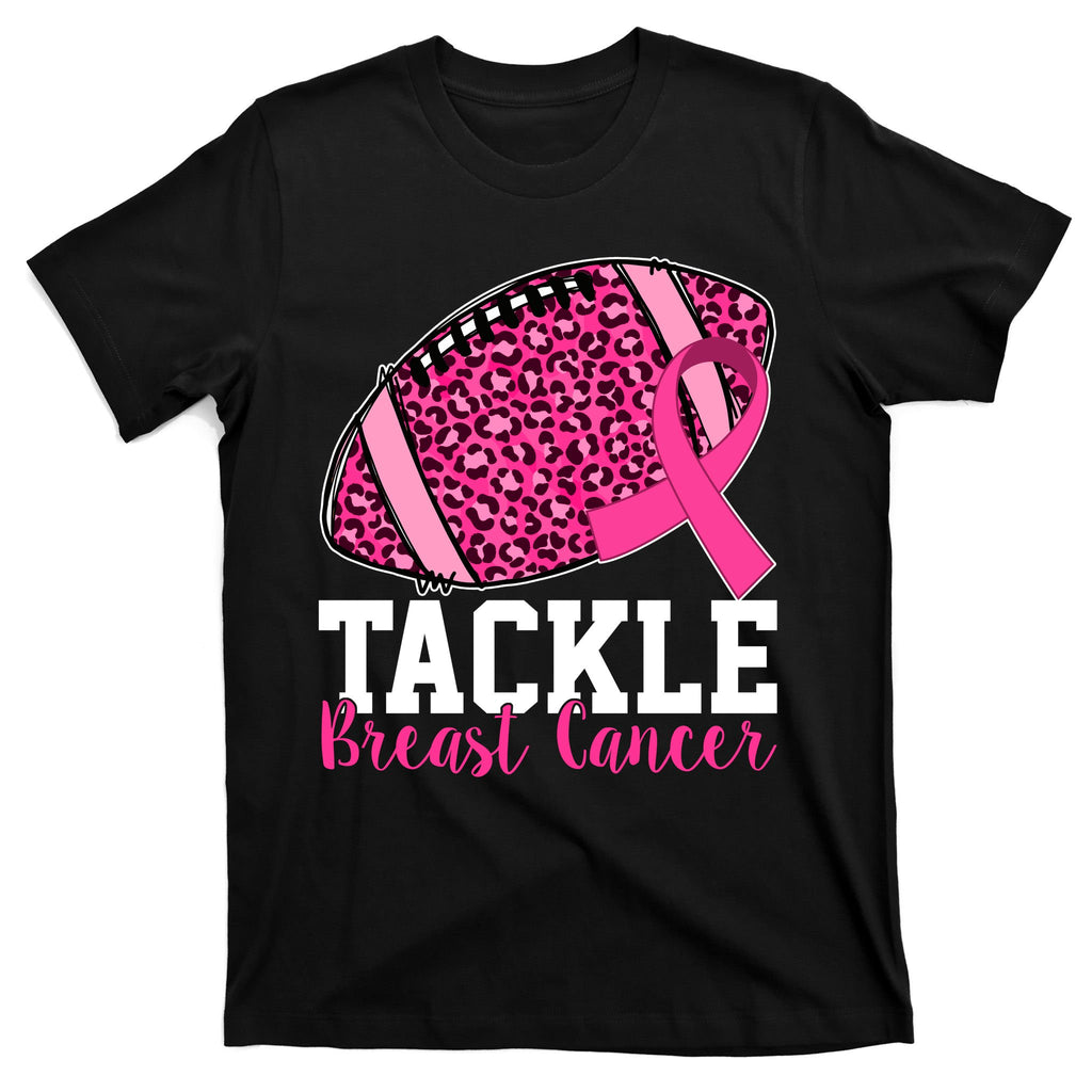 Tackle Breast Cancer Football Ribbon Awareness T-Shirt