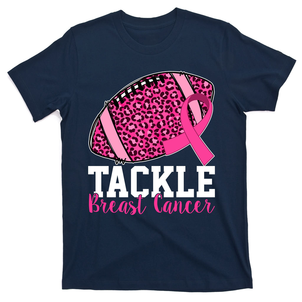 Tackle Breast Cancer Football Ribbon Awareness T-Shirt