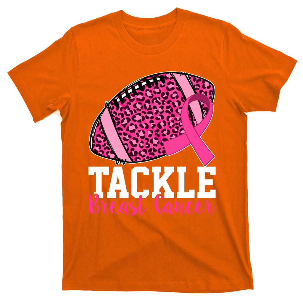 Tackle Breast Cancer Football Ribbon Awareness T-Shirt