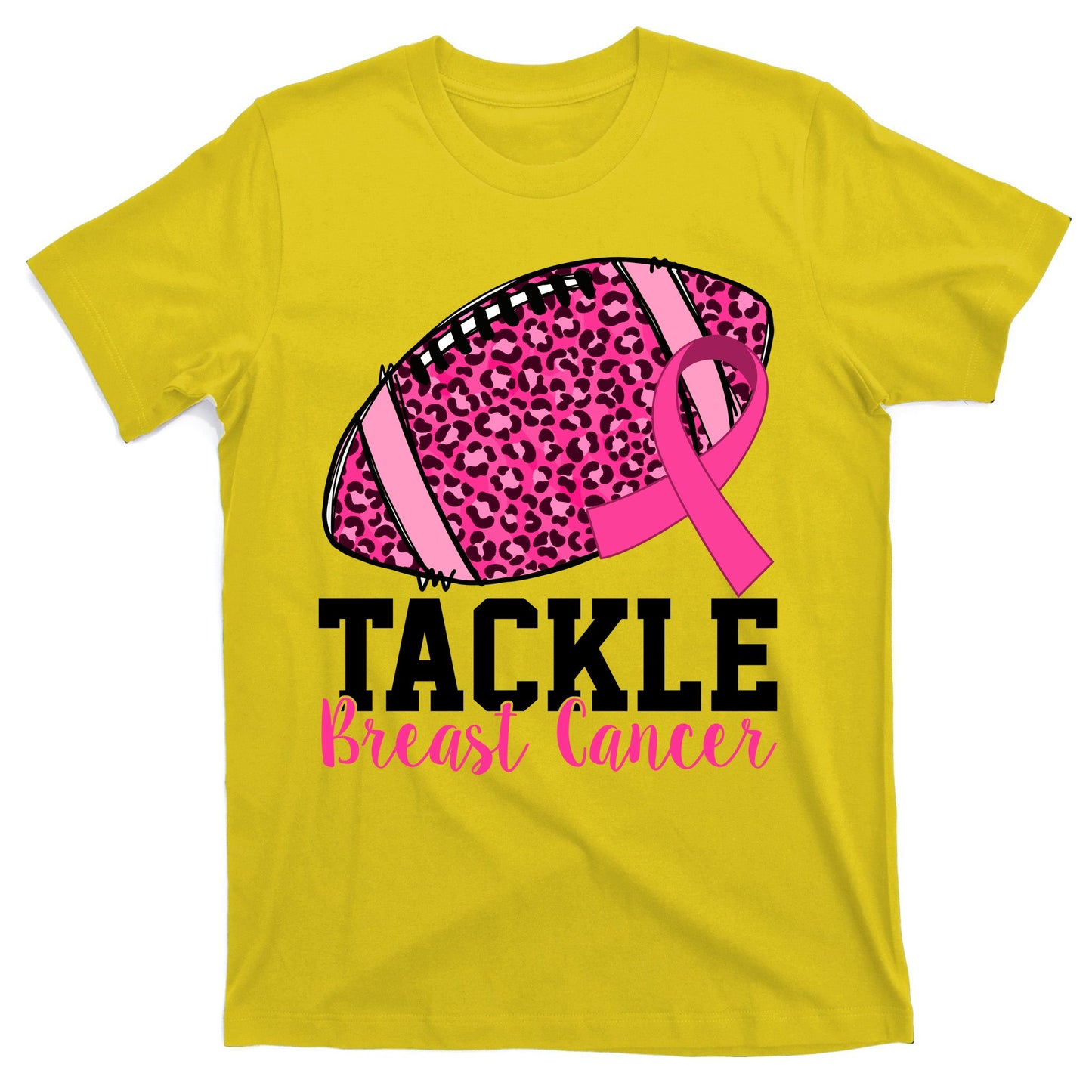 Tackle Breast Cancer Football Ribbon Awareness T-Shirt