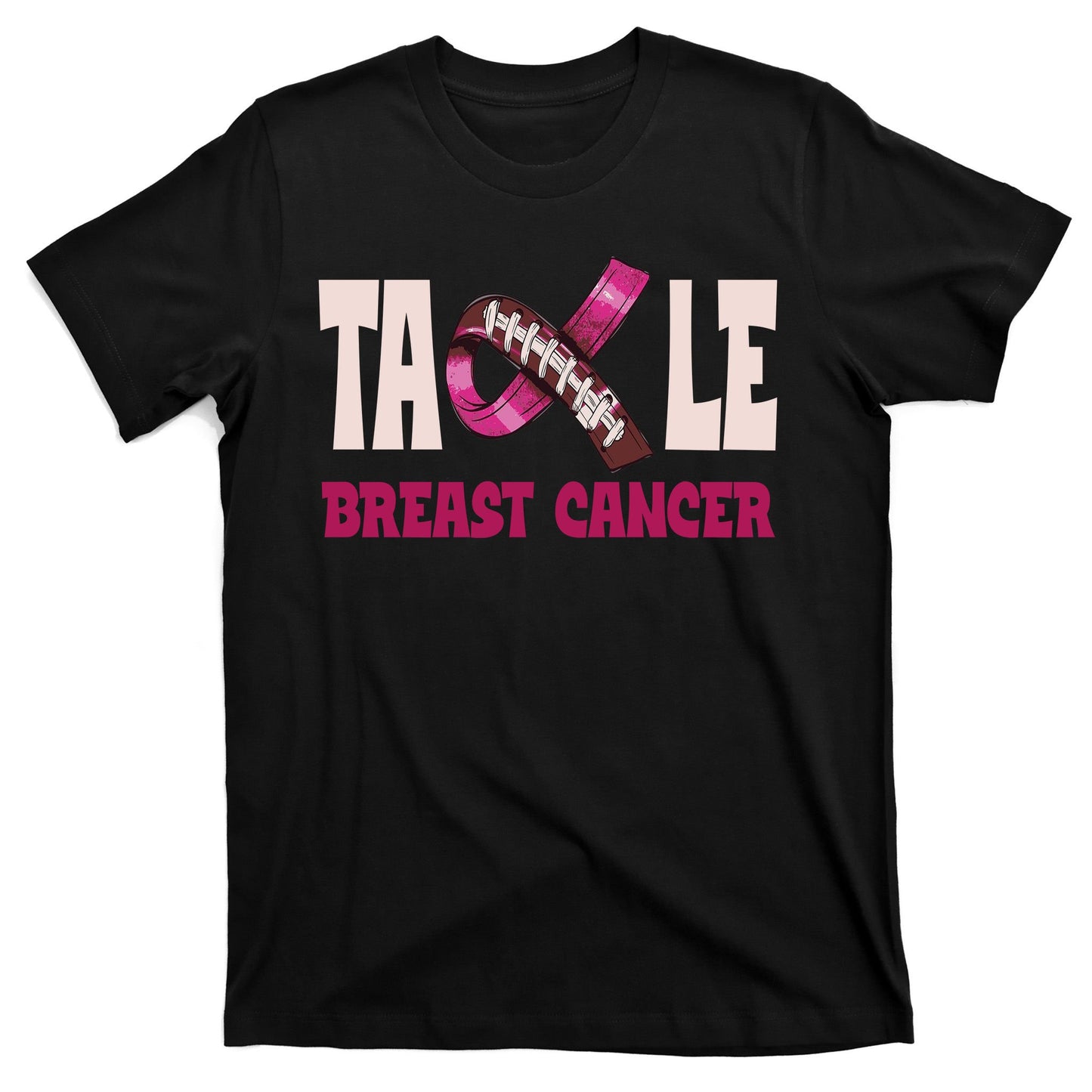Tackle Breast Cancer Awareness Football T-Shirt