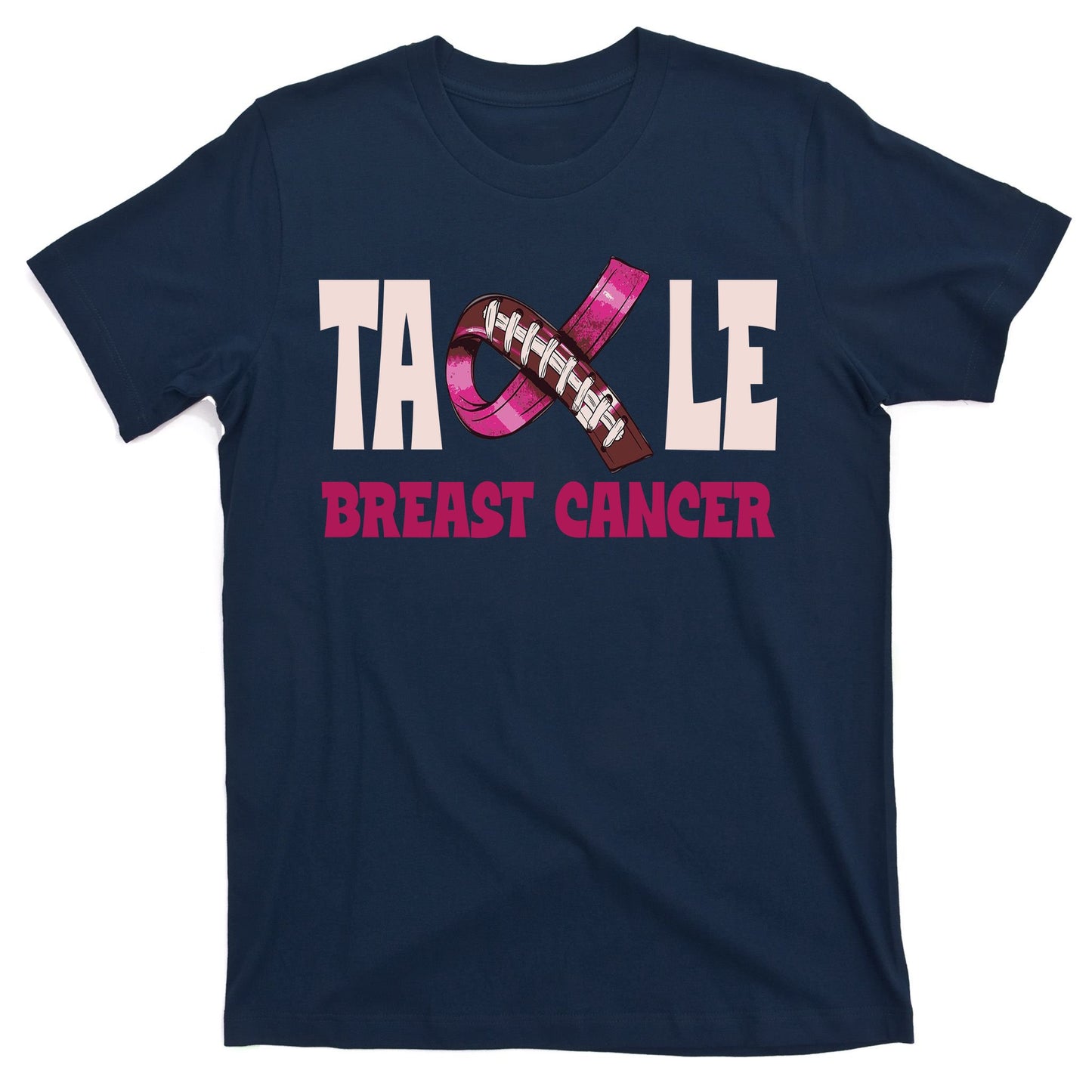 Tackle Breast Cancer Awareness Football T-Shirt