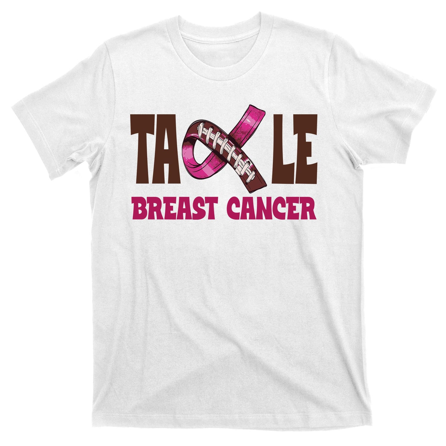 Tackle Breast Cancer Awareness Football T-Shirt