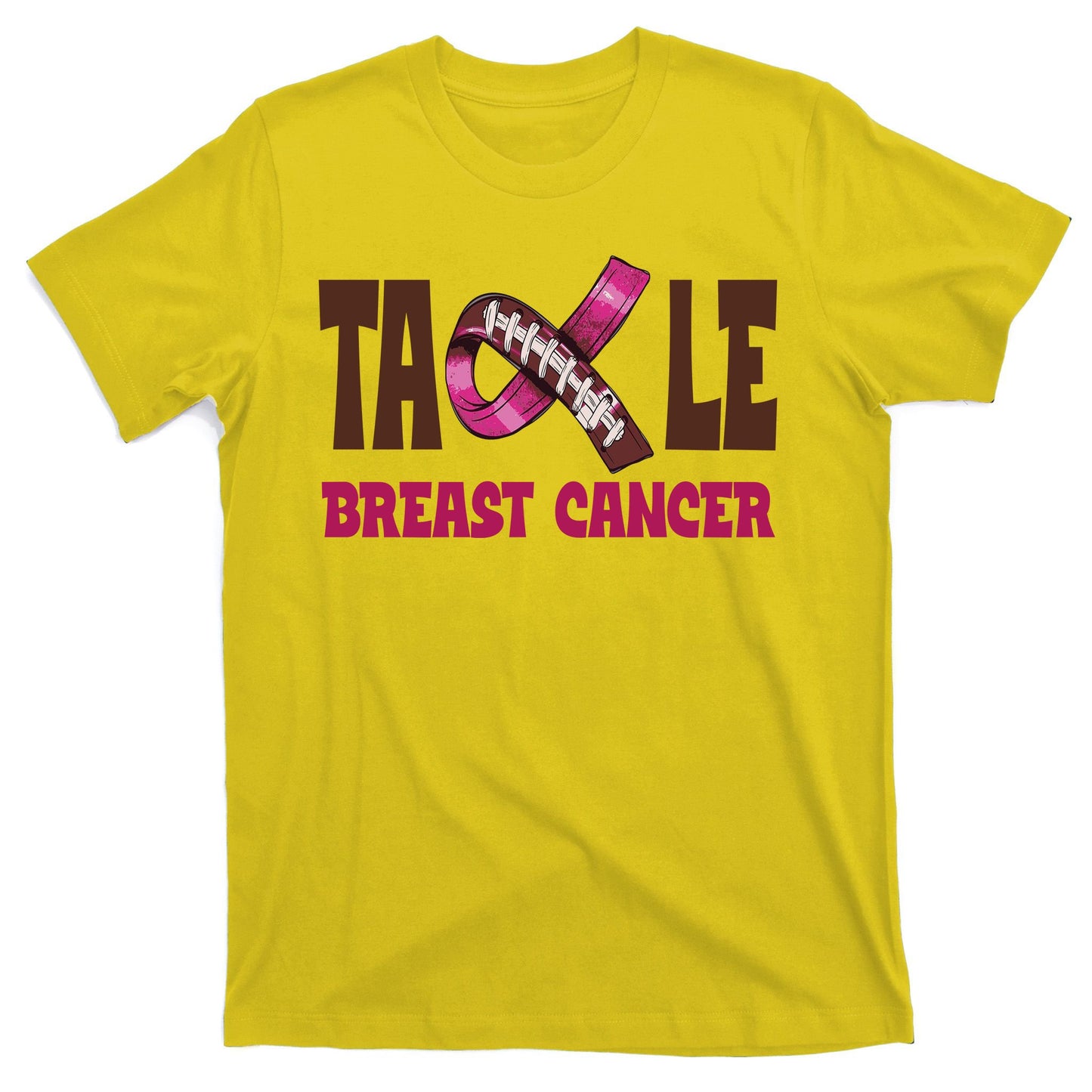 Tackle Breast Cancer Awareness Football T-Shirt
