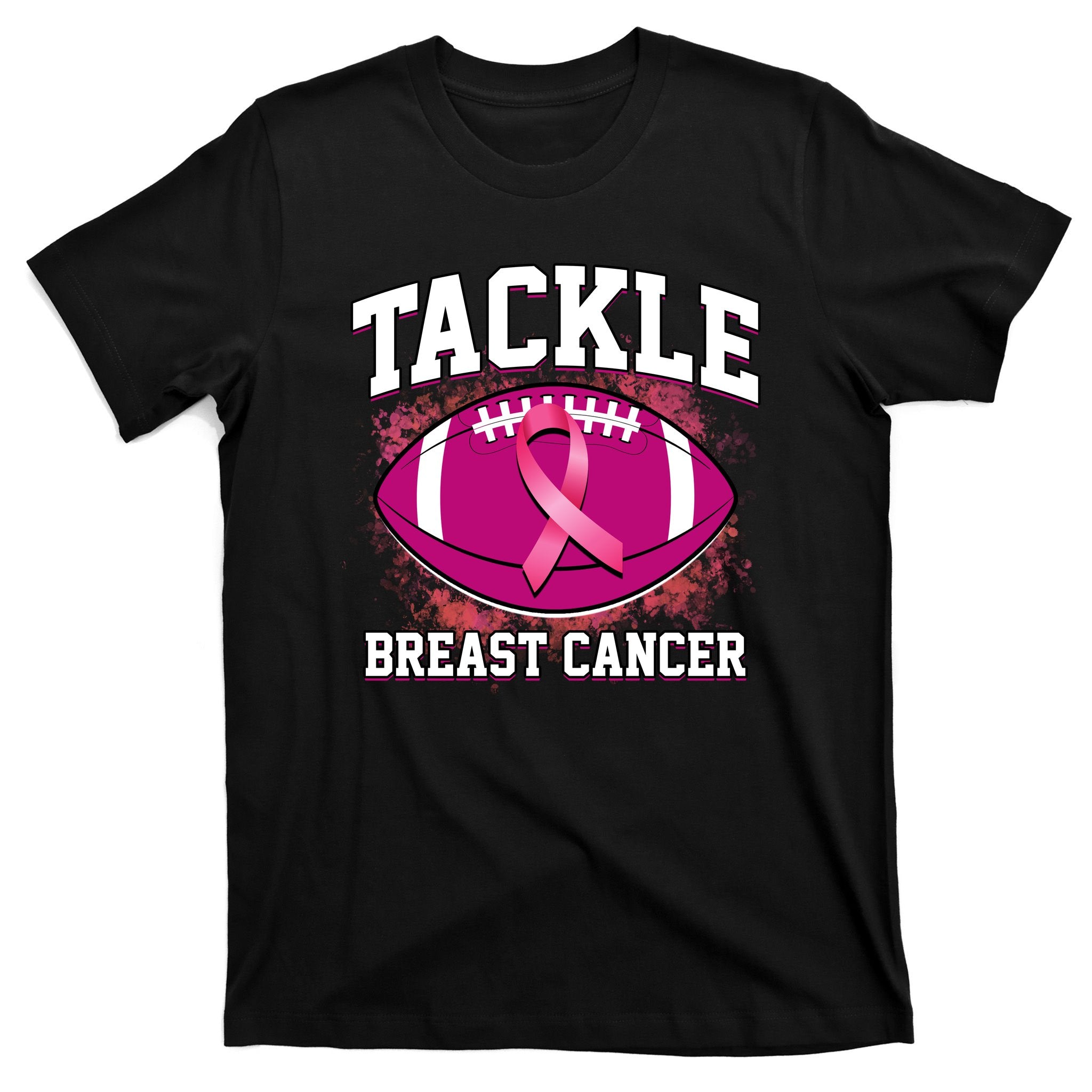Tackle Breast Cancer Ribbon Football T-Shirt
