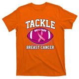 Tackle Breast Cancer Ribbon Football T-Shirt