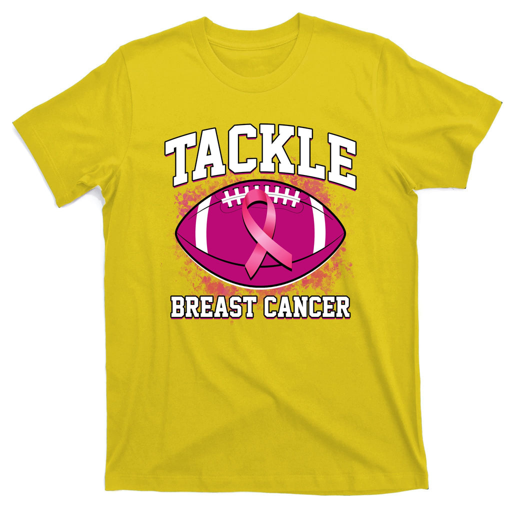 Tackle Breast Cancer Ribbon Football T-Shirt