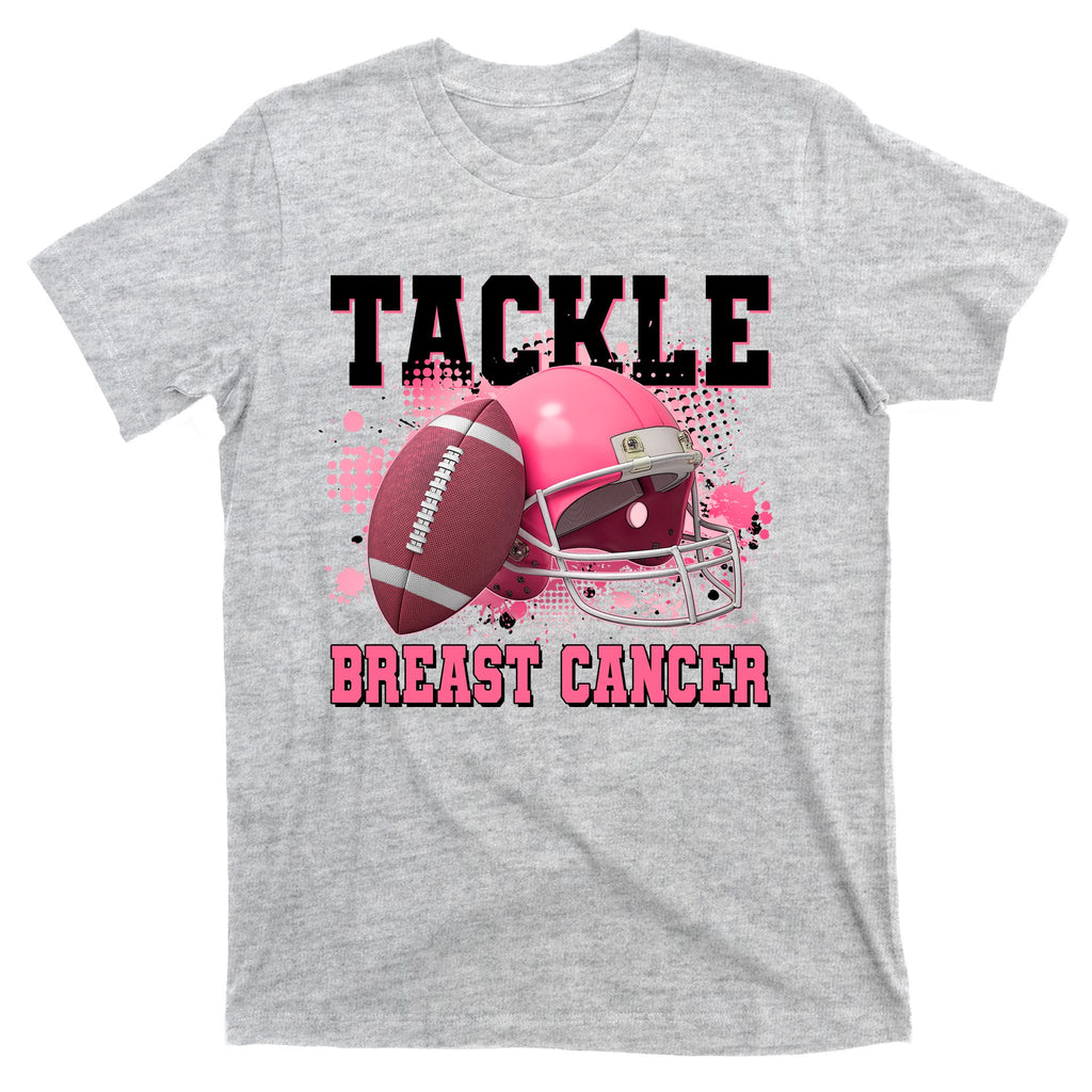 Tackle Breast Cancer Awareness Pink Football Helmet T-Shirt