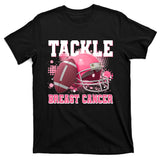 Tackle Breast Cancer Awareness Pink Football Helmet T-Shirt