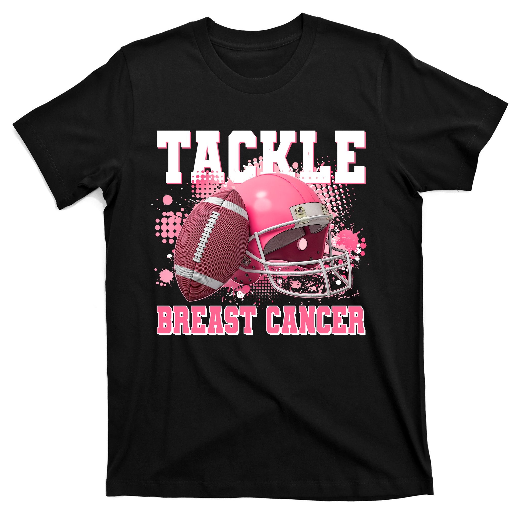 Tackle Breast Cancer Awareness Pink Football Helmet T-Shirt