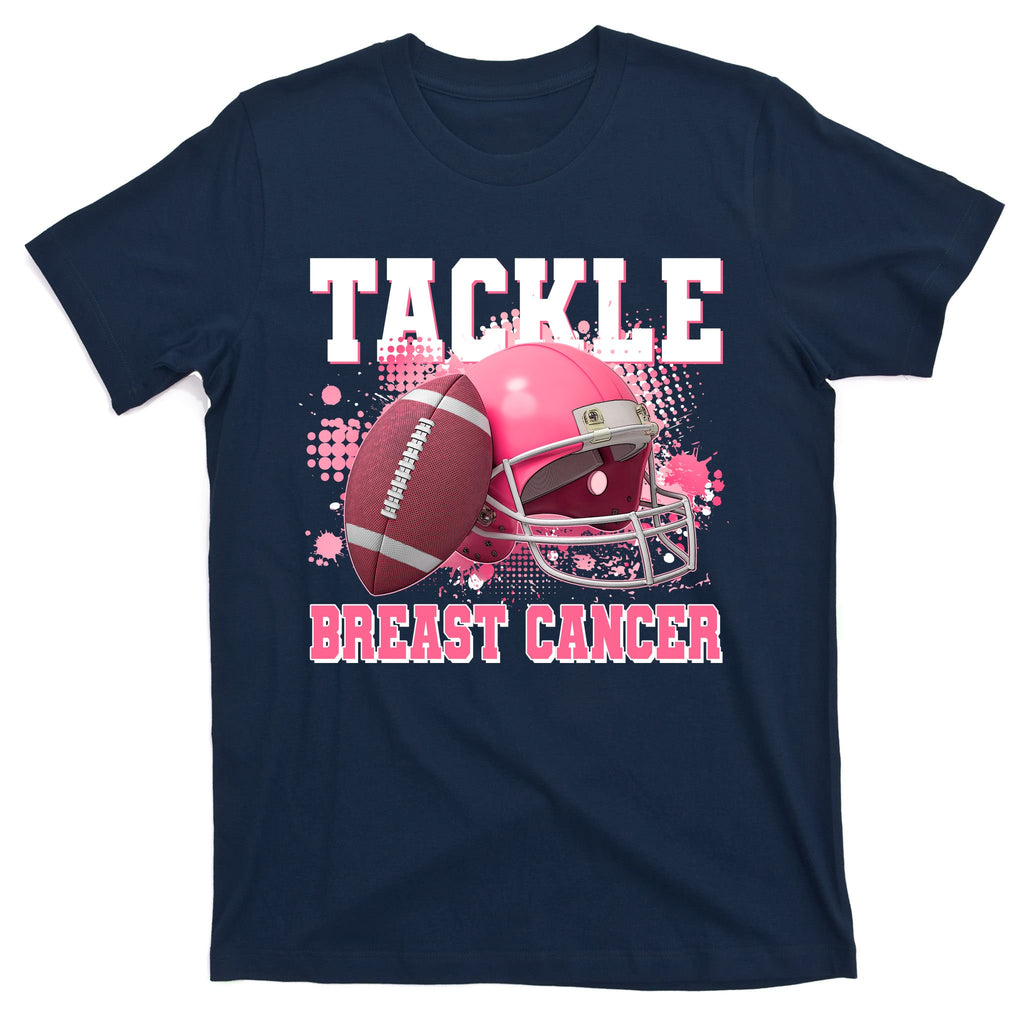 Tackle Breast Cancer Awareness Pink Football Helmet T-Shirt