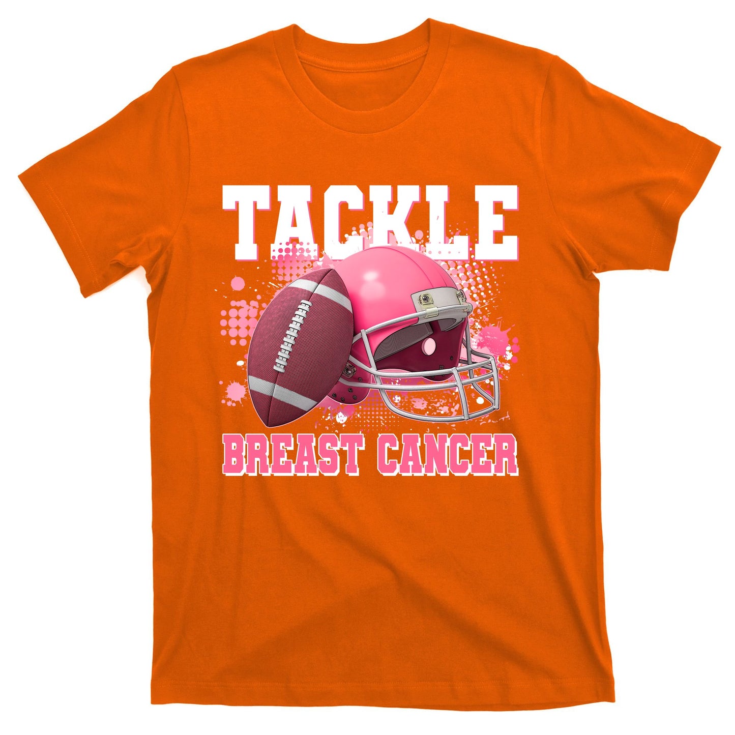 Tackle Breast Cancer Awareness Pink Football Helmet T-Shirt
