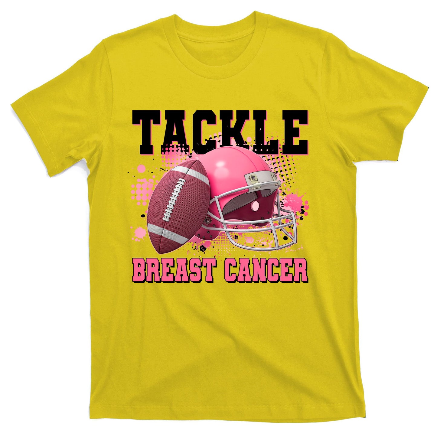 Tackle Breast Cancer Awareness Pink Football Helmet T-Shirt