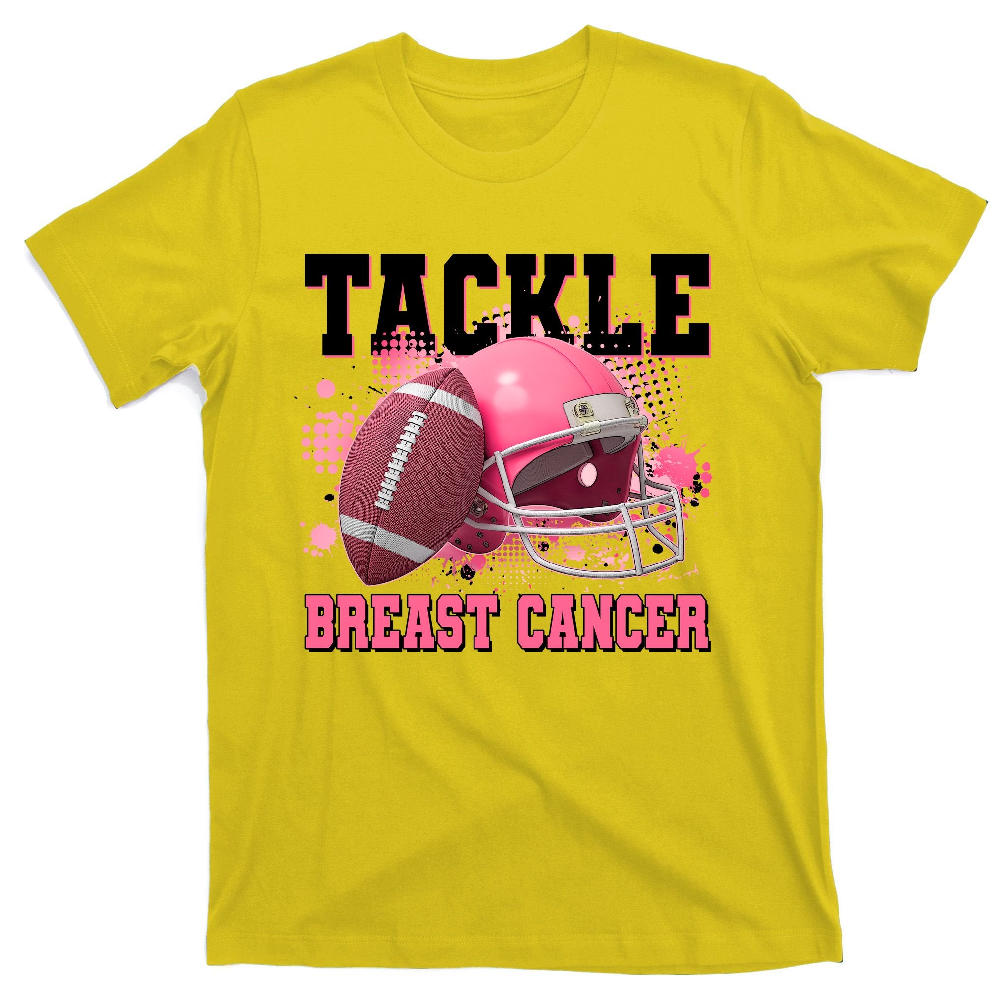Tackle Breast Cancer Awareness Pink Football Helmet T-Shirt
