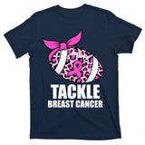 Tackle Breast Cancer Pink Leopard Football T-Shirt