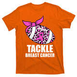 Tackle Breast Cancer Pink Leopard Football T-Shirt