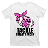 Tackle Breast Cancer Pink Leopard Football T-Shirt