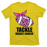 Tackle Breast Cancer Pink Leopard Football T-Shirt