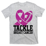 Tackle Breast Cancer Football Ribbon T-Shirt