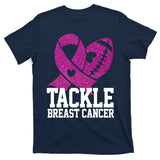 Tackle Breast Cancer Football Ribbon T-Shirt