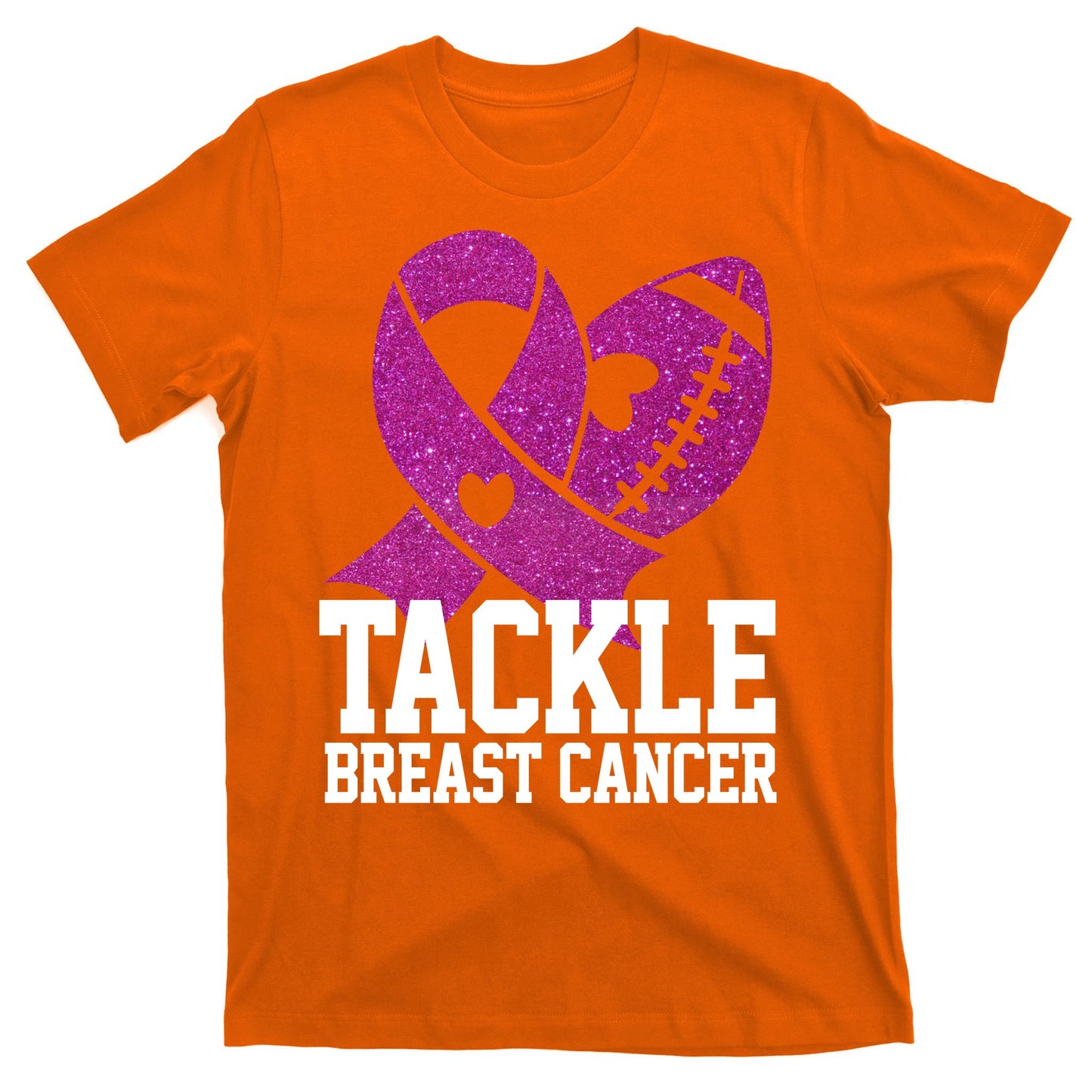 Tackle Breast Cancer Football Ribbon T-Shirt
