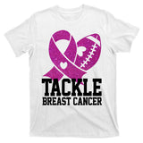 Tackle Breast Cancer Football Ribbon T-Shirt