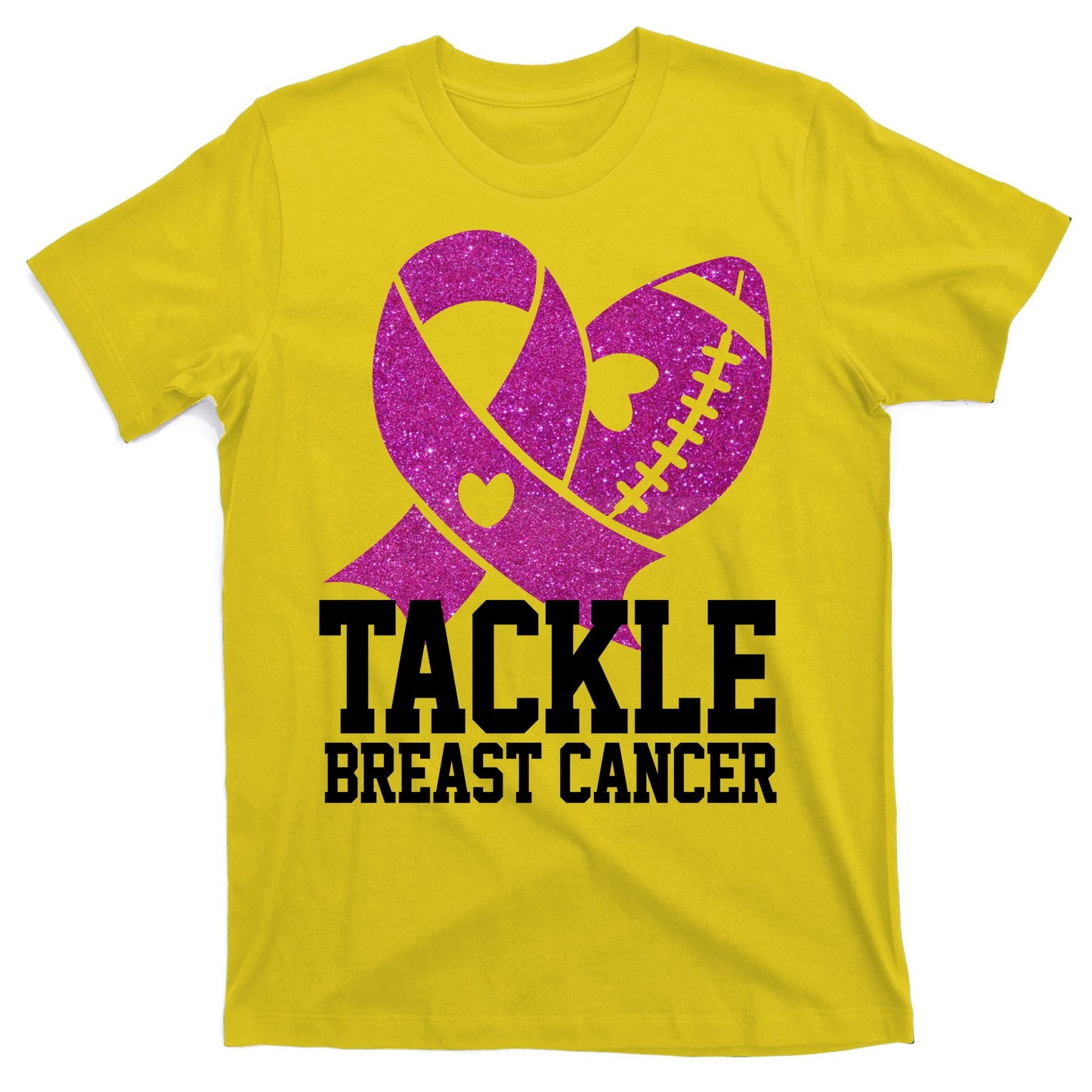 Tackle Breast Cancer Football Ribbon T-Shirt