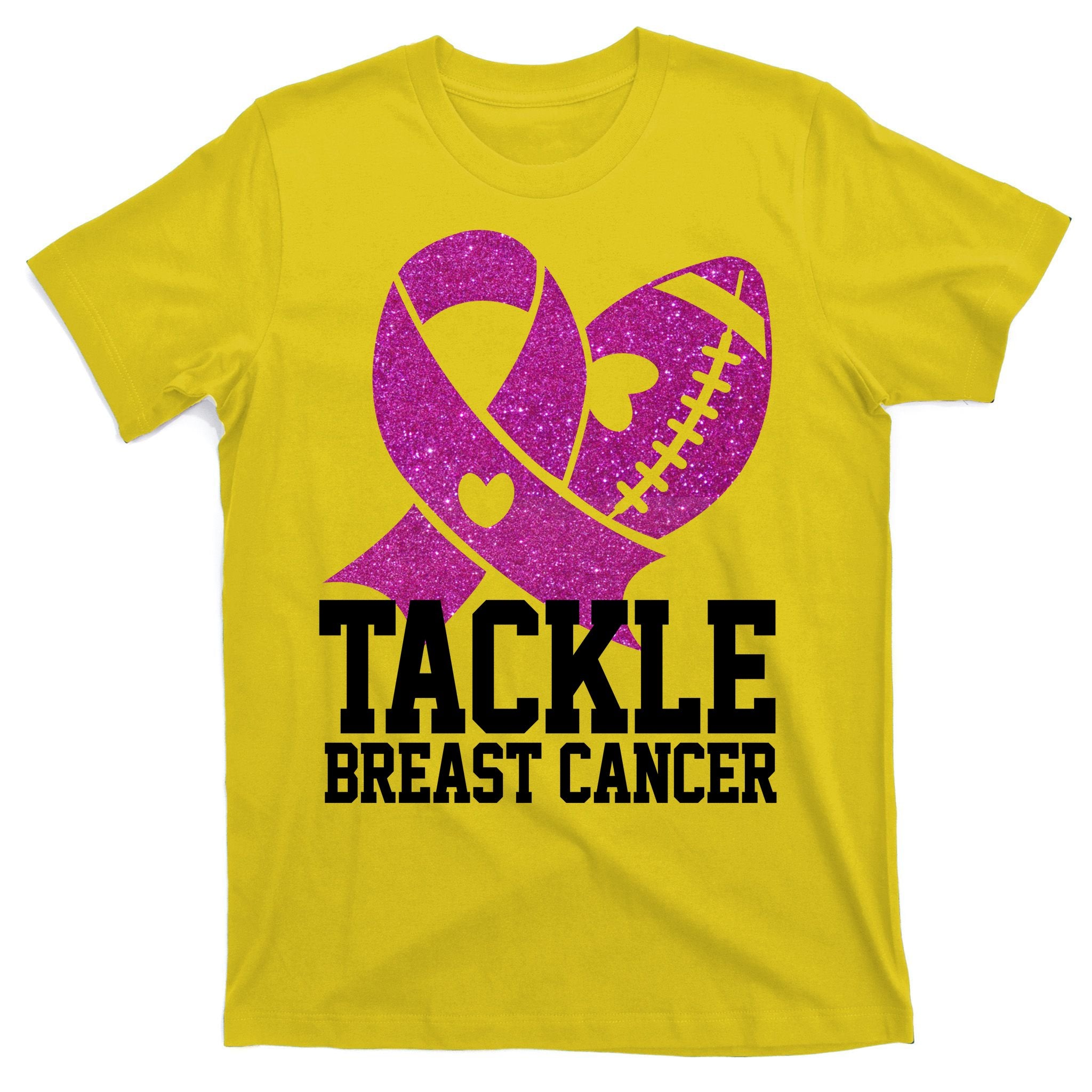Tackle Breast Cancer Football Ribbon T-Shirt