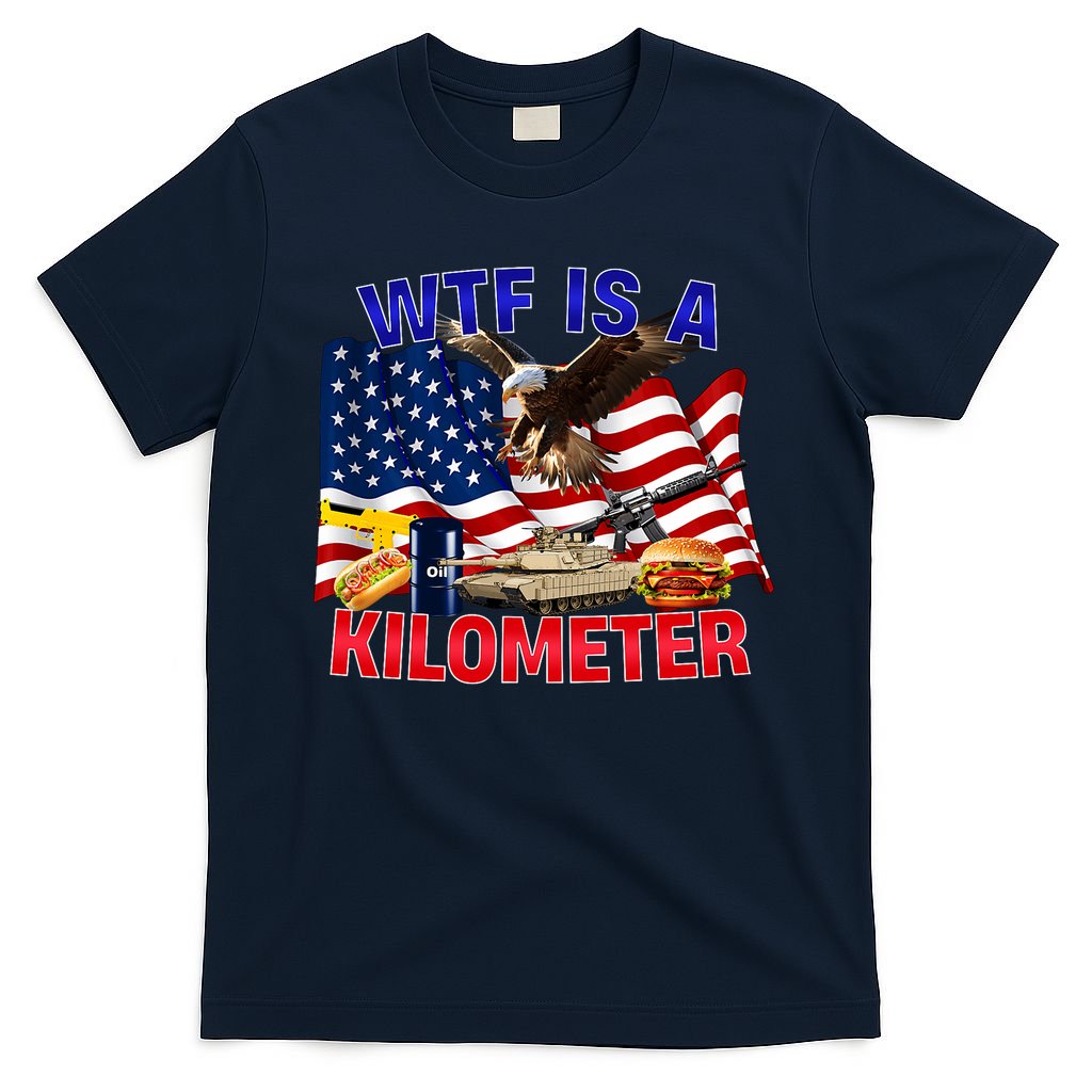 The Bald Eagle American Flag Wtf Is A Kilometer T-Shirt