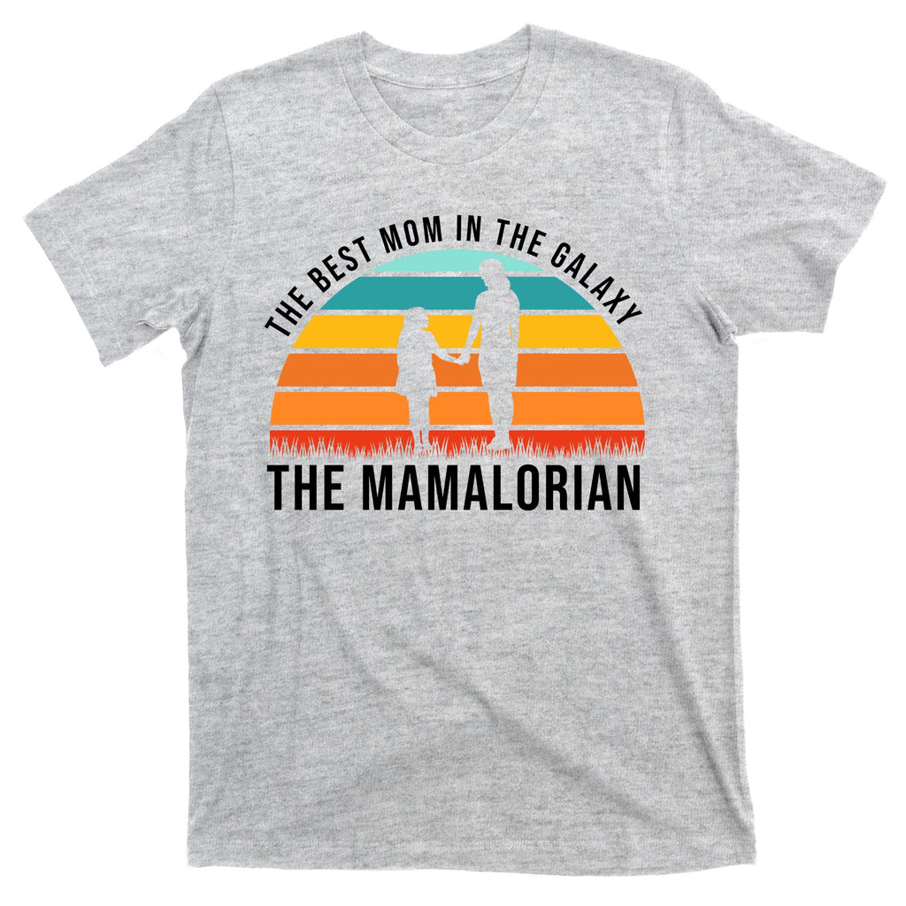 The Best Mom In The Galaxy The Mamalorian Retro Sunset T-Shirt