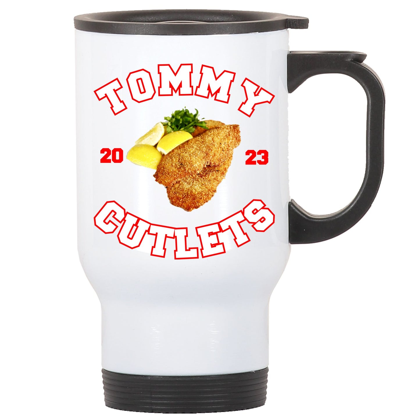 Tommy Cutlets Chicken Cutlets New York Fun Football Fan Stainless Steel Travel Mug