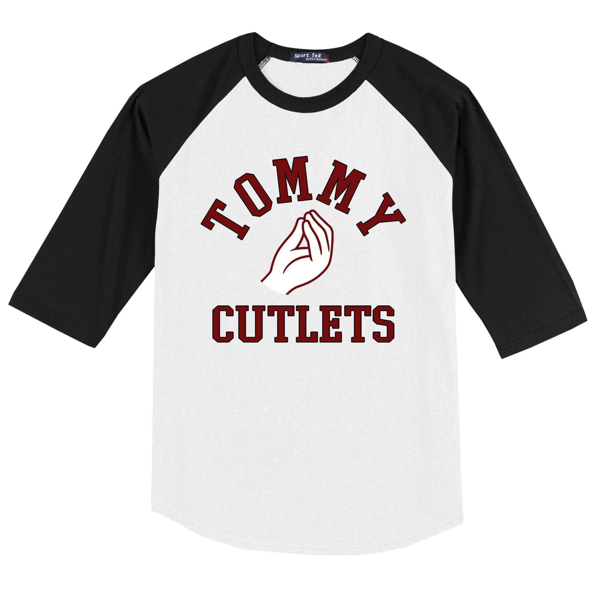 Tommy Cutlets Funny Italian Hand Football Baseball Sleeve Shirt