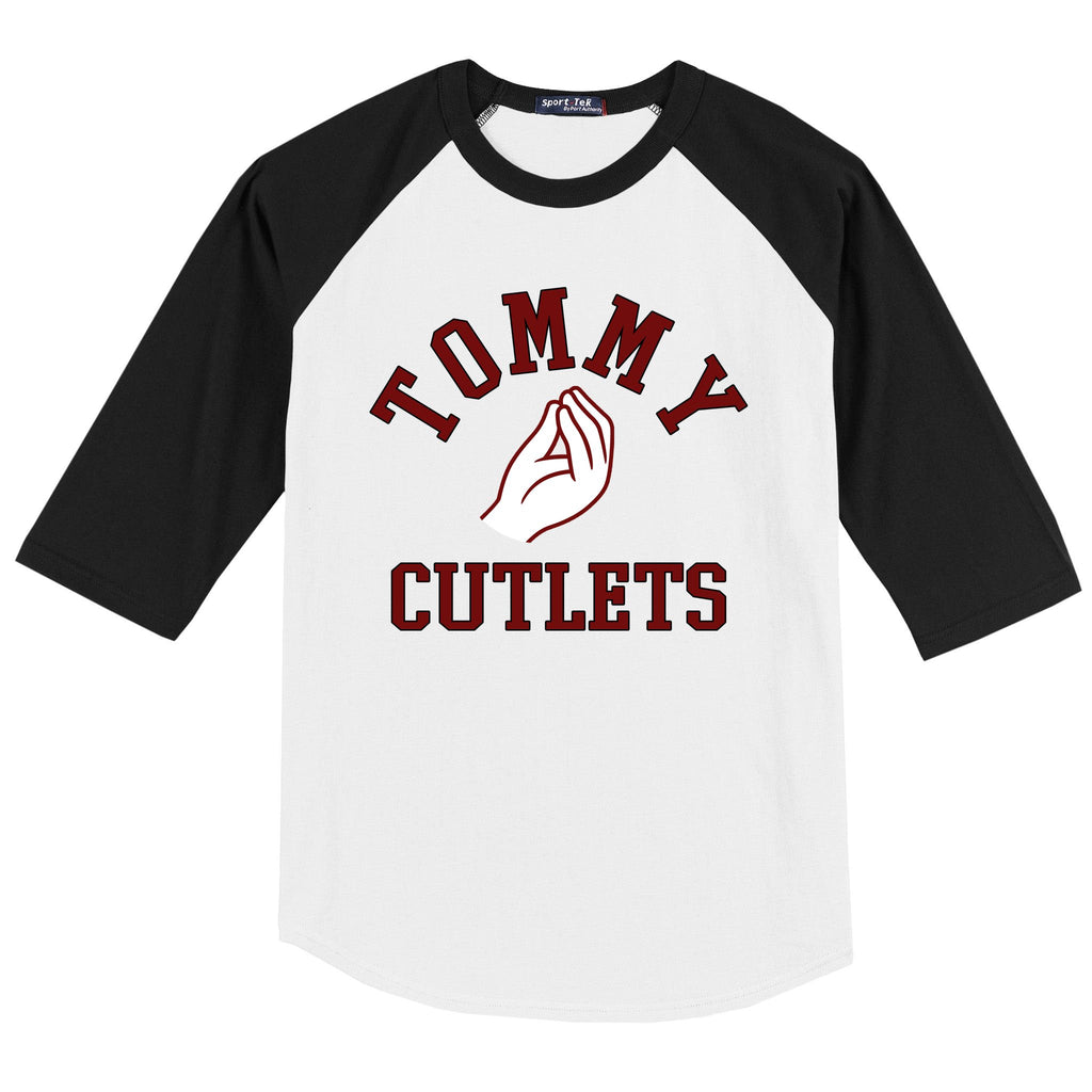 Tommy Cutlets Funny Italian Hand Football Baseball Sleeve Shirt